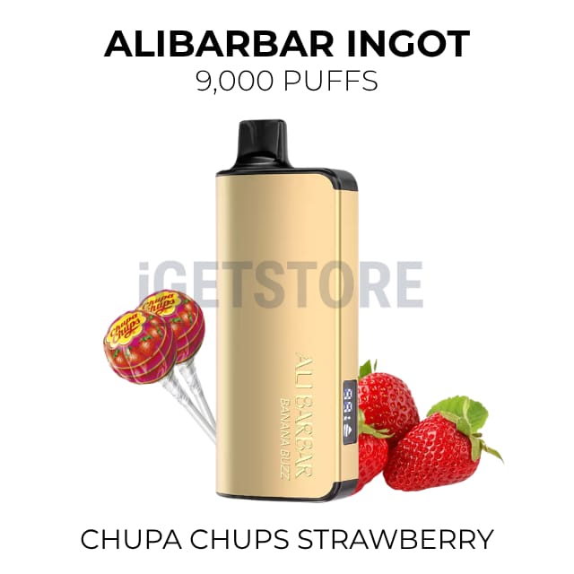 Alibarbar Ingot Chupa Chups Strawberry 9000 Puffs